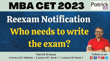 MBA CET 2023 Reexam Notification - Who needs to write the exam? | CET | Patrick Dsouza