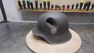 Wehrmacht Helmet Restoration. WW2 German Helmet M42