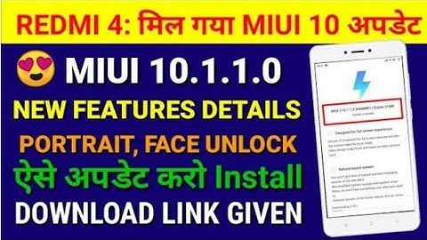 Redmi 4 miui 10.1.1.0 Stable Update | Face unlock,Portrait mode in miui 10.1.1.0 for redmi 4 feature