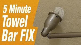 5Min Fix  Towel Bar Pulled Out of Bathroom Wall Repair