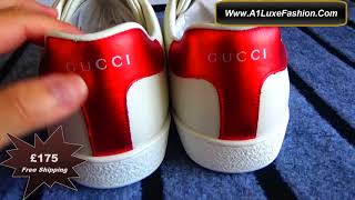 gucci white new ace elastic band sneakers