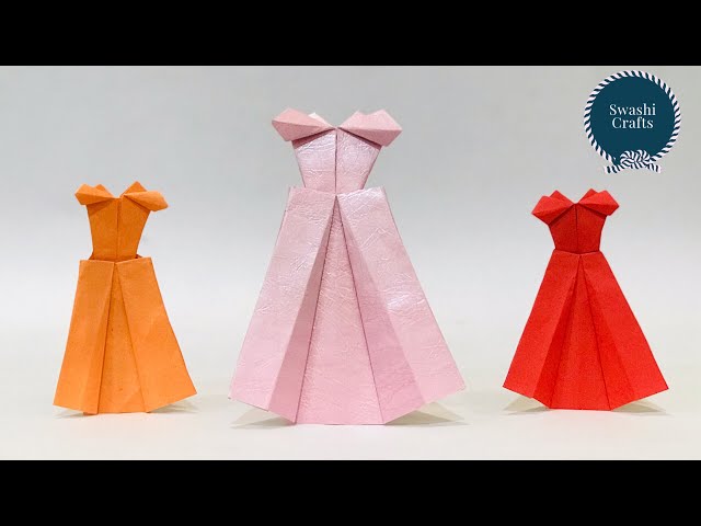 how to make a paper princess dress How To Make Paper Dress | Origami Disney Princess Dress | DIY | Paper Craft