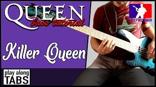 Video thumbnail of "Queen - Killer Queen /// BASS LINE [Play Along Tabs] [Instrumental]"