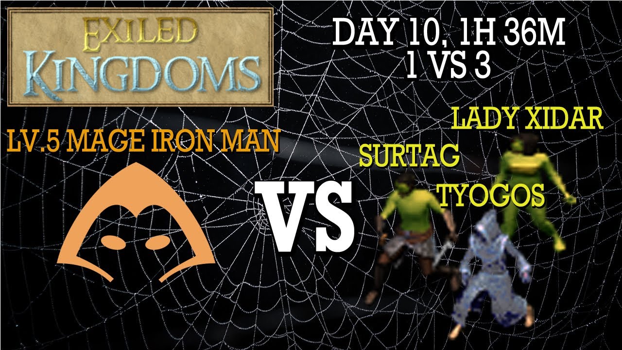 Exiled Kingdoms Lv.5 Mage Iron Man vs Lady Xidar, Surtag and Tyogos