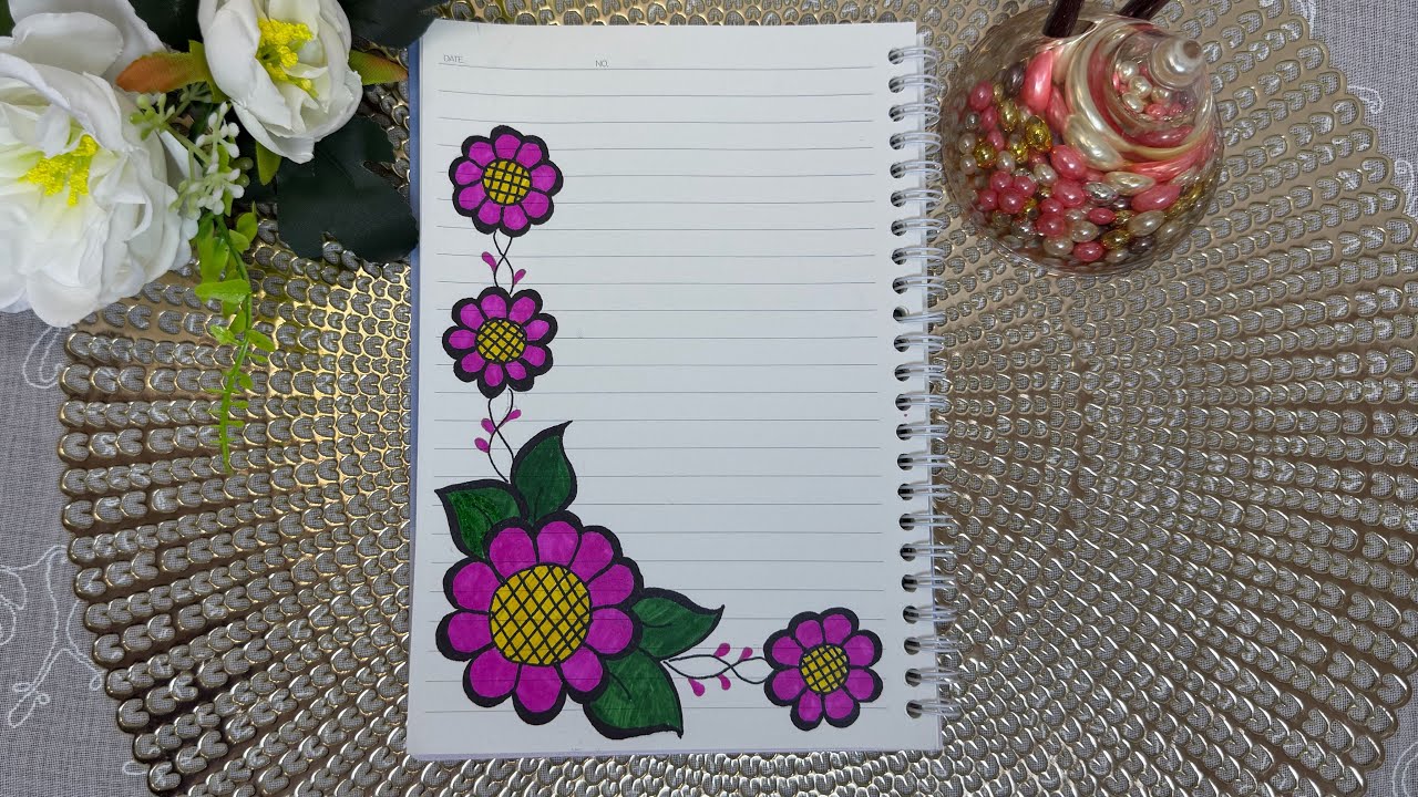 Fosusing Border Drawing Flower Border Drawing Tutorial 🌸 | Subscribe for More - YouTube