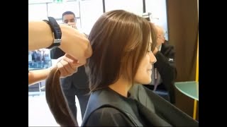 Nervous girl gets a buzzcut in the salon (HD remaster)