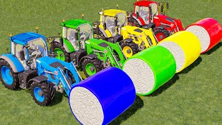 LOADER OF COLORS! FENDT 700 TRACTORS vs COLORED MEGA COTTON BALES! TRANSPORT TO SELL POINT! FS19