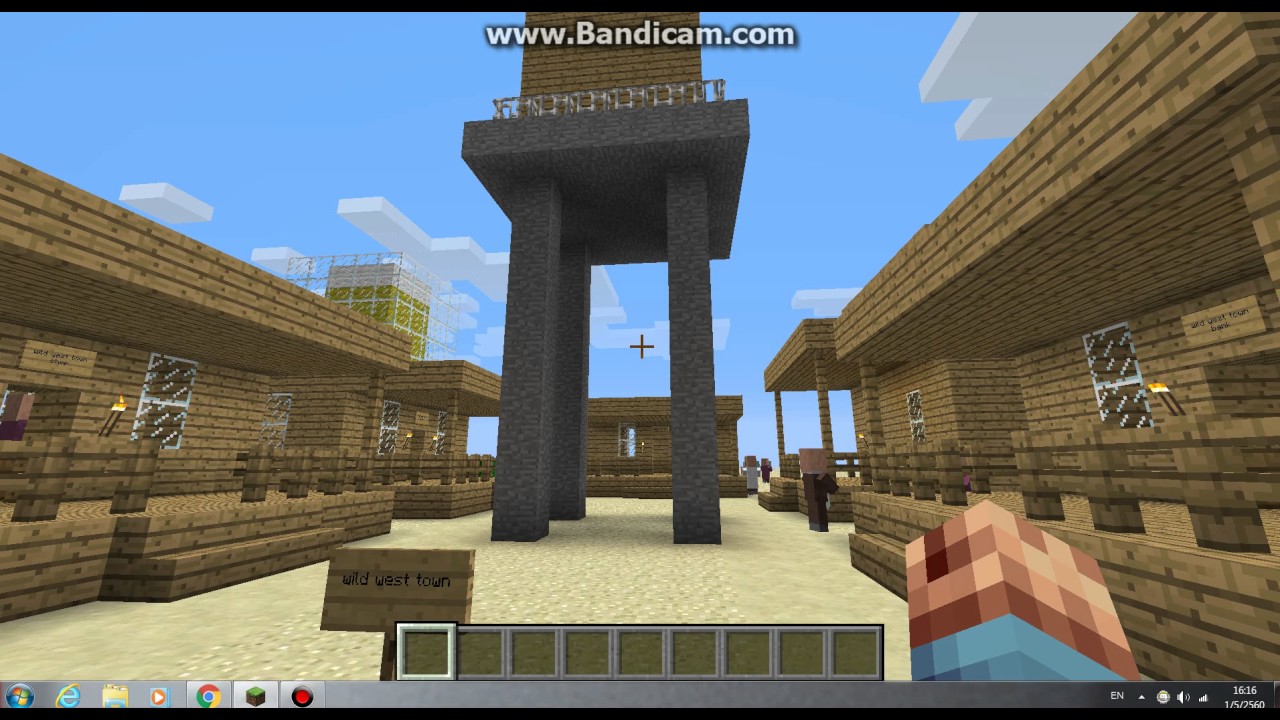 minecraft wild west town part 1 สำรวจเมือง - YouTube