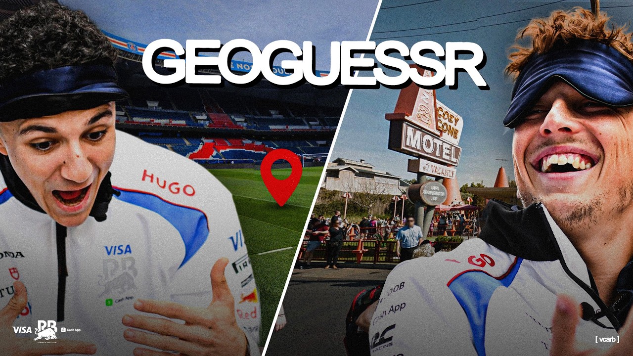 Isack Hadjar and Liam Lawson play GeoGuessr BLINDFOLDED