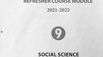 9th Social. Answer key for Refresher module.( Unit-4 )