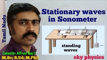 Stationery waves|in|Sonometer|Waves|Unit 11|Tamil|sky physics
