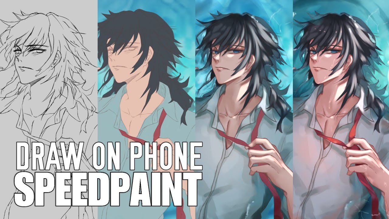 TimeLapse Giyuu Kimetsu no Yaiba [Ibis paint x android] YouTube