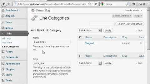 How to Add and Edit New Links In Your Blogroll