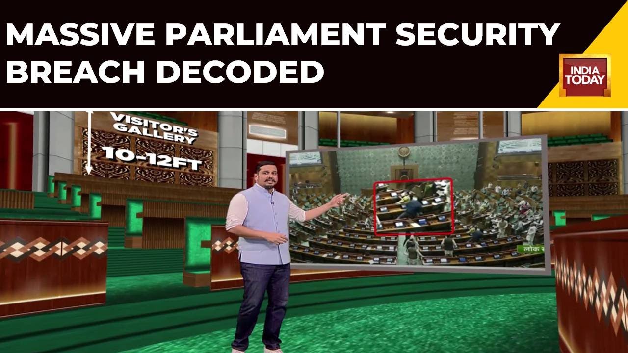 Massive Security Breach In Lok Sabha, Man Jumps Into Lawmakers' Area, Throws Smoke Bomb
