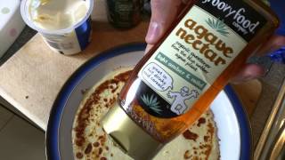 Using Agave Nectar From The Groovy Food Company On Pancakes
