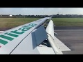 Alitalia Airbus A319 - high speed landing at Verona from Fiumicino - 10/2019 Window View