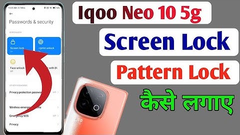 Iqoo Neo 10 5G screen lock setting | Iqoo Neo 10 5G me screen lock kaise lagaye | screen lock