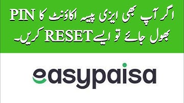How to Recover Easypaisa Account PIN ||Reset Passward ||Change Easypaisa Passward