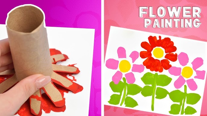 Toilet Roll Flower Stamps - Spring Art for Kids - Taming Little Monsters