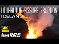 Aerial View of New Iceland Volcano at Little Ram🔥33 hours since its start! 🌋 4K Drone 12.07.23