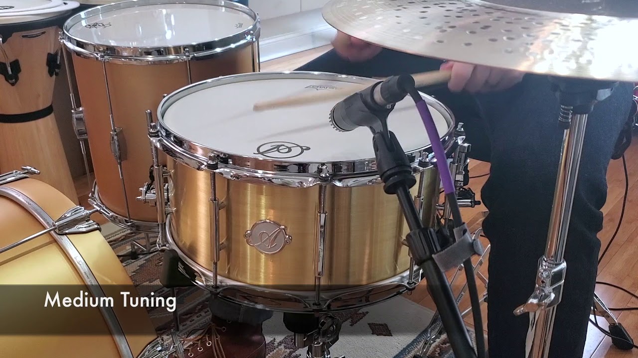 (SOLD) Snares - Acoutin Custom 6.5x14 Straight Wall Brass Snare Drum (Full Tuning Range)