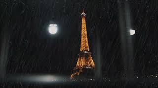 Fall Asleep Instantly with Calming Rain Sounds 🎧 Cozy Paris Bedroom With View Of The Eiffel Tower