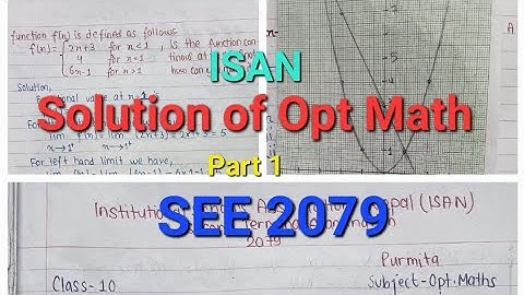 Opt.Math for SEE,Solution,ISAN 2079...Part 1.... by Purmita Parajuli