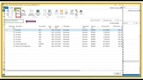 Reverse G/L Entry in Navision | General Ledger Entries, Reversal Process