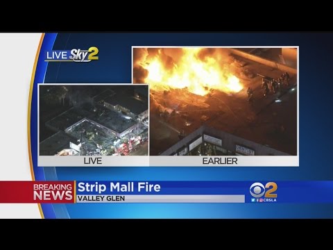 Fire Burns Strip Mall In Valley Glen
