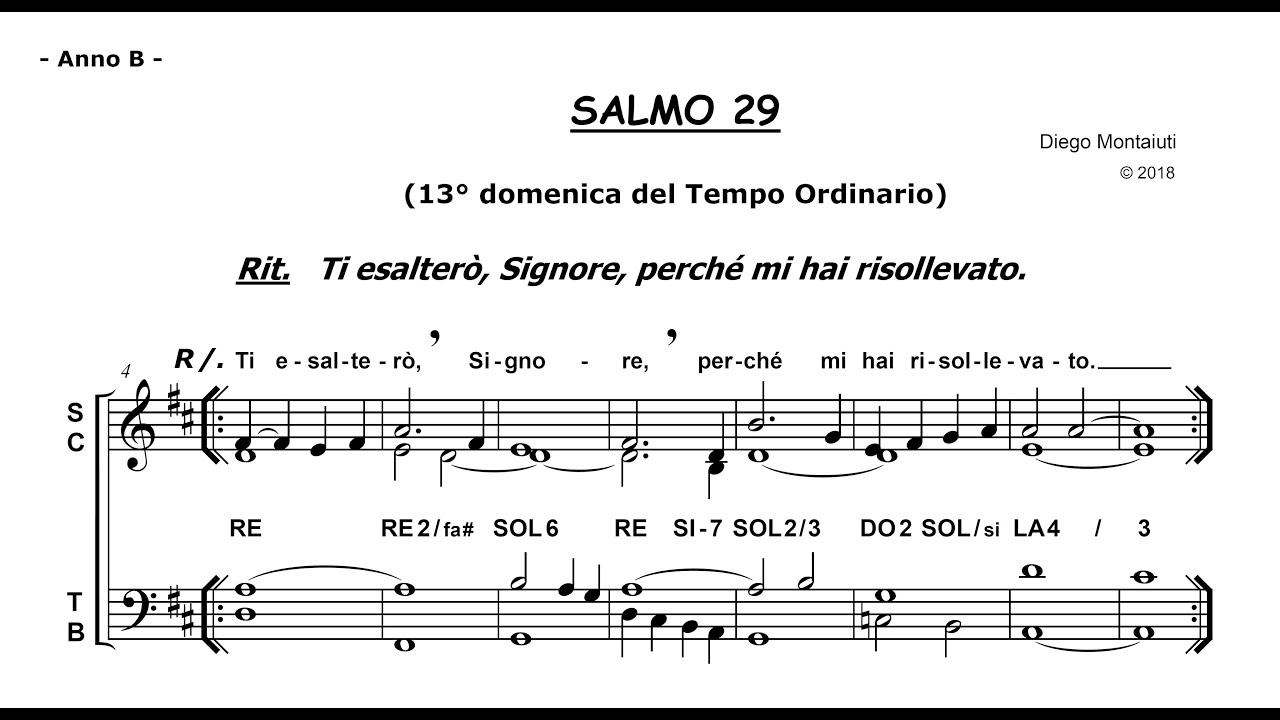 SALMO 29 (Ti esalterò, Signore, perché mi hai risollevato) - 13