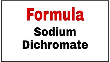 how to write chemical formula for Sodium dichromate