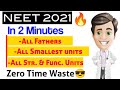 NEET: Ncert Extract 🔥| All Fathers, All Smallest Units, All Str. & Func.Units 😎| Neet 2021