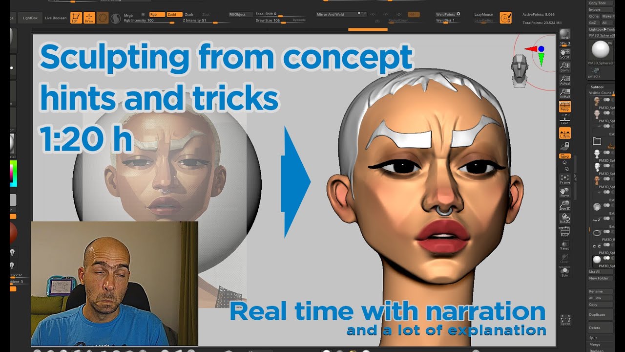 how to insert sphere for hair in zbrush