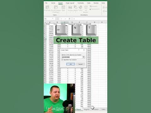 Excel Quick Tips - How to create a data table using keyboard shortcuts ...