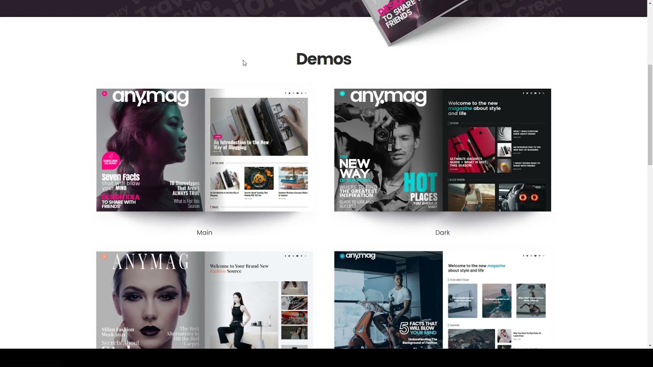 Anymag - Magazine Style WordPress Blog gutenberg blogging Build Website