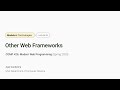 Modern Web Dev #28: Other Web Frameworks | COMP 426 @ UNC-Chapel Hill