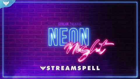 StreamSpell │ Neon Night Stream Package │ Twitch Overlays for OBS Studio, Streamlabs