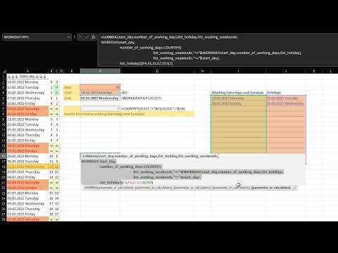 Excel: LAMBDA Custom WORKDAY Function With Defined Working Saturdays and Sundays