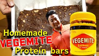 【プロテインバー】自家製ベジマイト プロテインバー チョコ味 Homemade Protein bars Vegemite, Peanuts butter