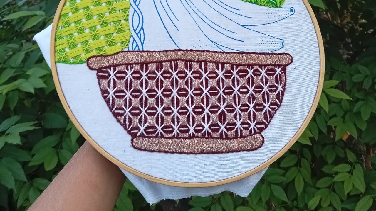 AnayeliCarrera/como bordar una canasta#23puntada ideal para cualquier diseño entre hojas,flores,etc.