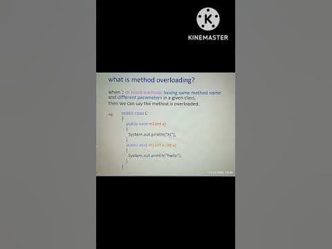 What is method overloading in Java with example?#shorts @m.a ...