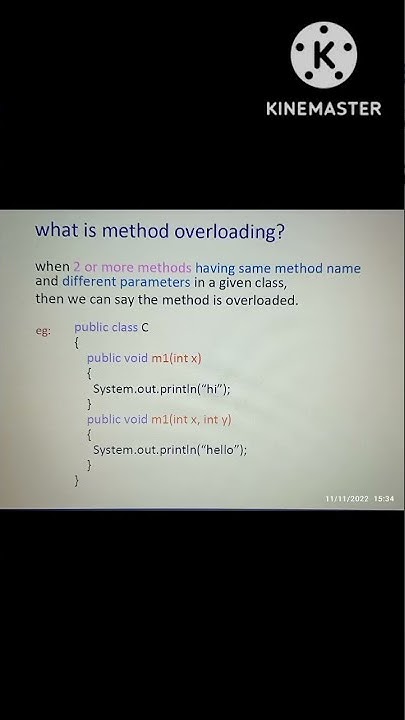 What is method overloading in Java with example?#shorts @mistytiwari27 ...