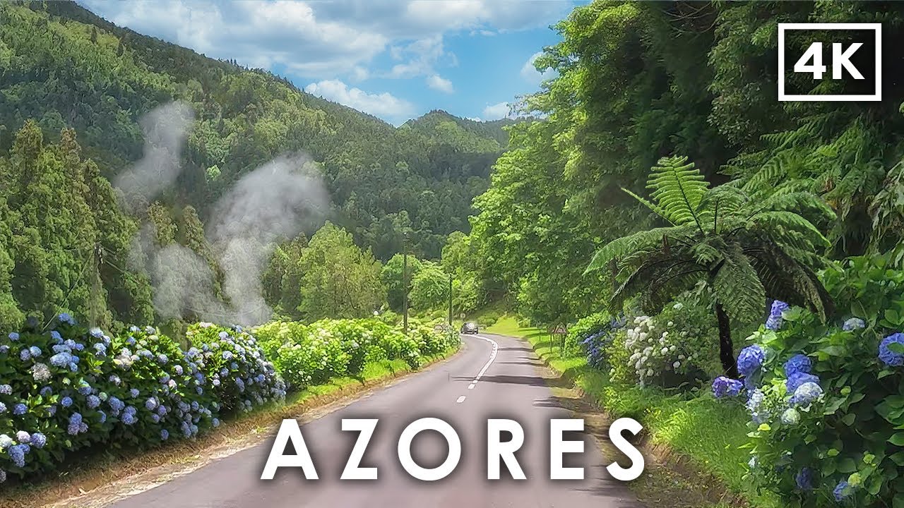 4K Расслабляющая поездка по Азорам 🇵🇹 | Живописный тур по острову Сан-Мигел