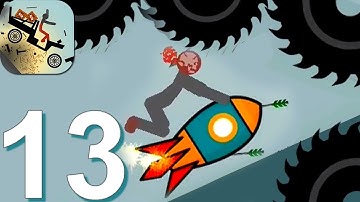 Ragdoll Dismounting Stickman - Gameplay Walkthrough Part 13 Fat Stick vs Saws (Android Game)