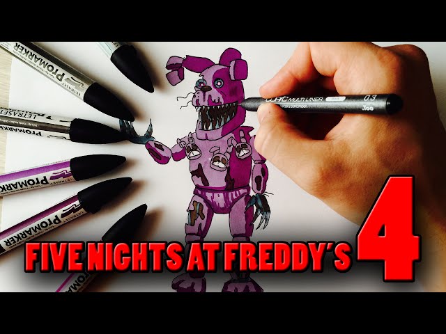 How To Draw Nightmare Fredbear From FNaF 4 Step By Step Video Lesson