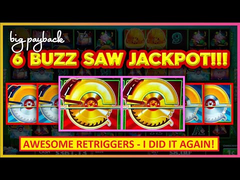 6 BUZZ SAWS → JACKPOT!!!! Huff N' Even More Puff Slots!