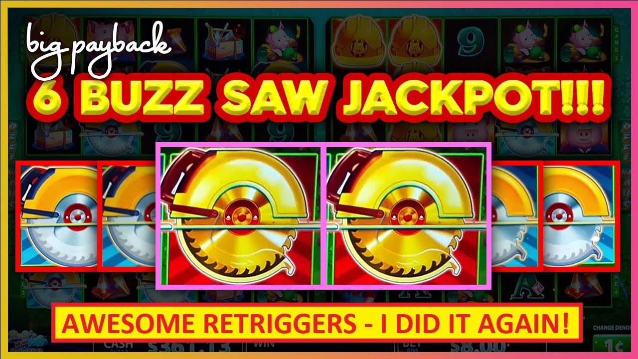 6 BUZZ SAWS → JACKPOT!!!! Huff N' Even More Puff Slots!