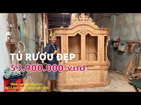Video Tủ Đựng Rượu gỗ Cao Cấp gõ đỏ Đẹp Kiểu THÁI TỬ - youtube