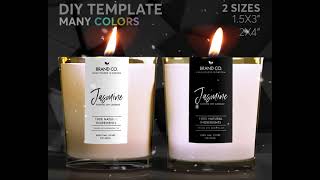 Printable Candle Tin Label Template Editable Downloadable | Gold Foil Candle Label | Custom Labels