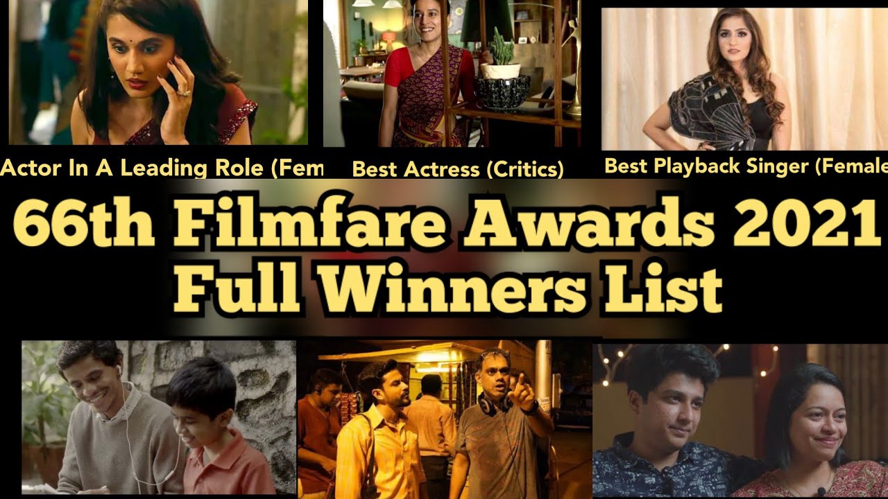 66th Filmfare Awards 2021 Complete Winners List | Best Film | Best Actor |  Best Actress | Taapsee - YouTube